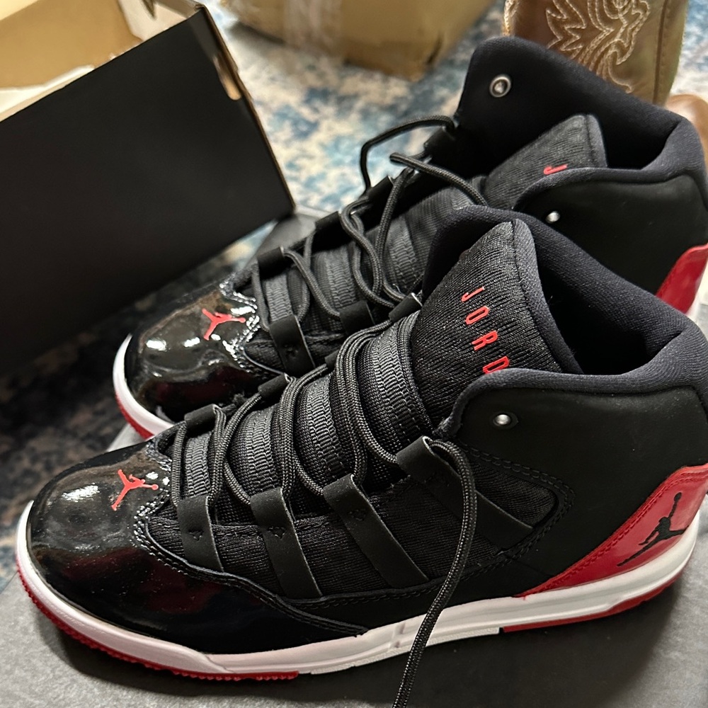 Jordan Black and Red High-Top Sneakers